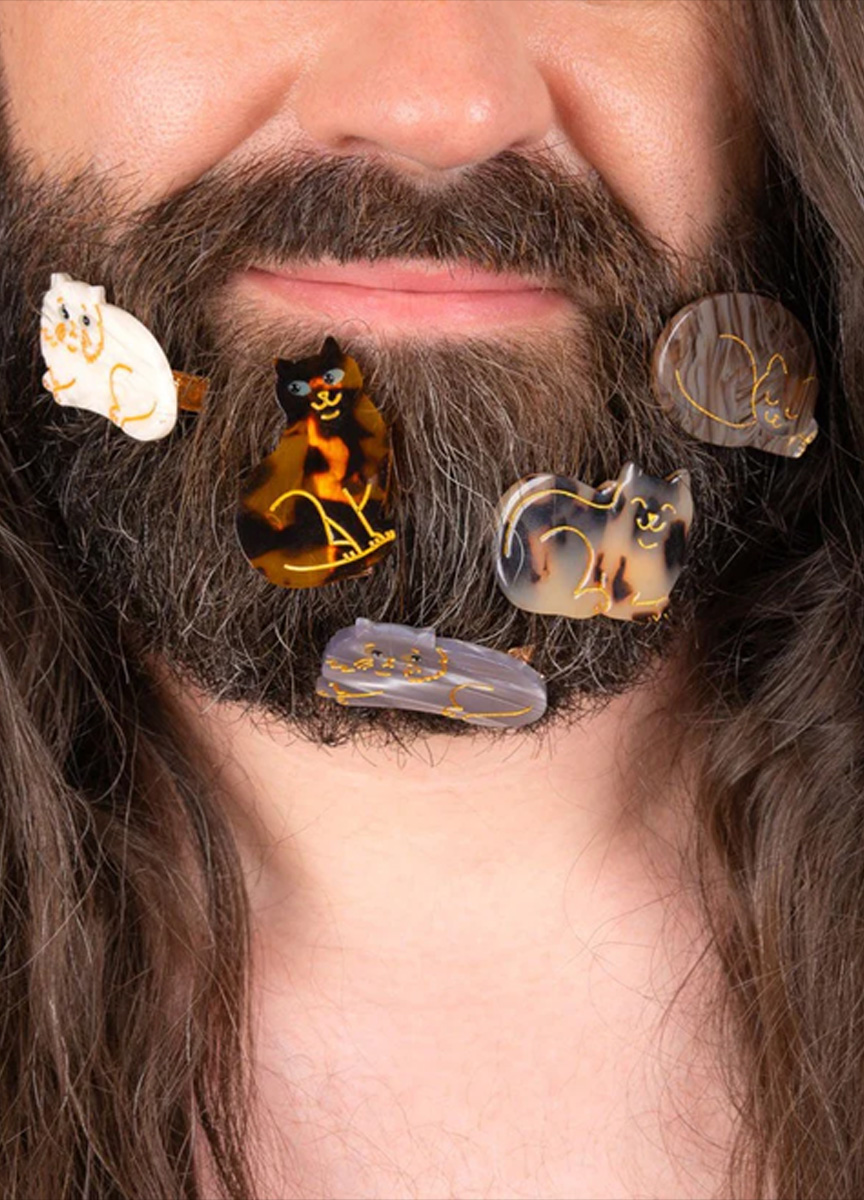 白色波斯貓小髮夾